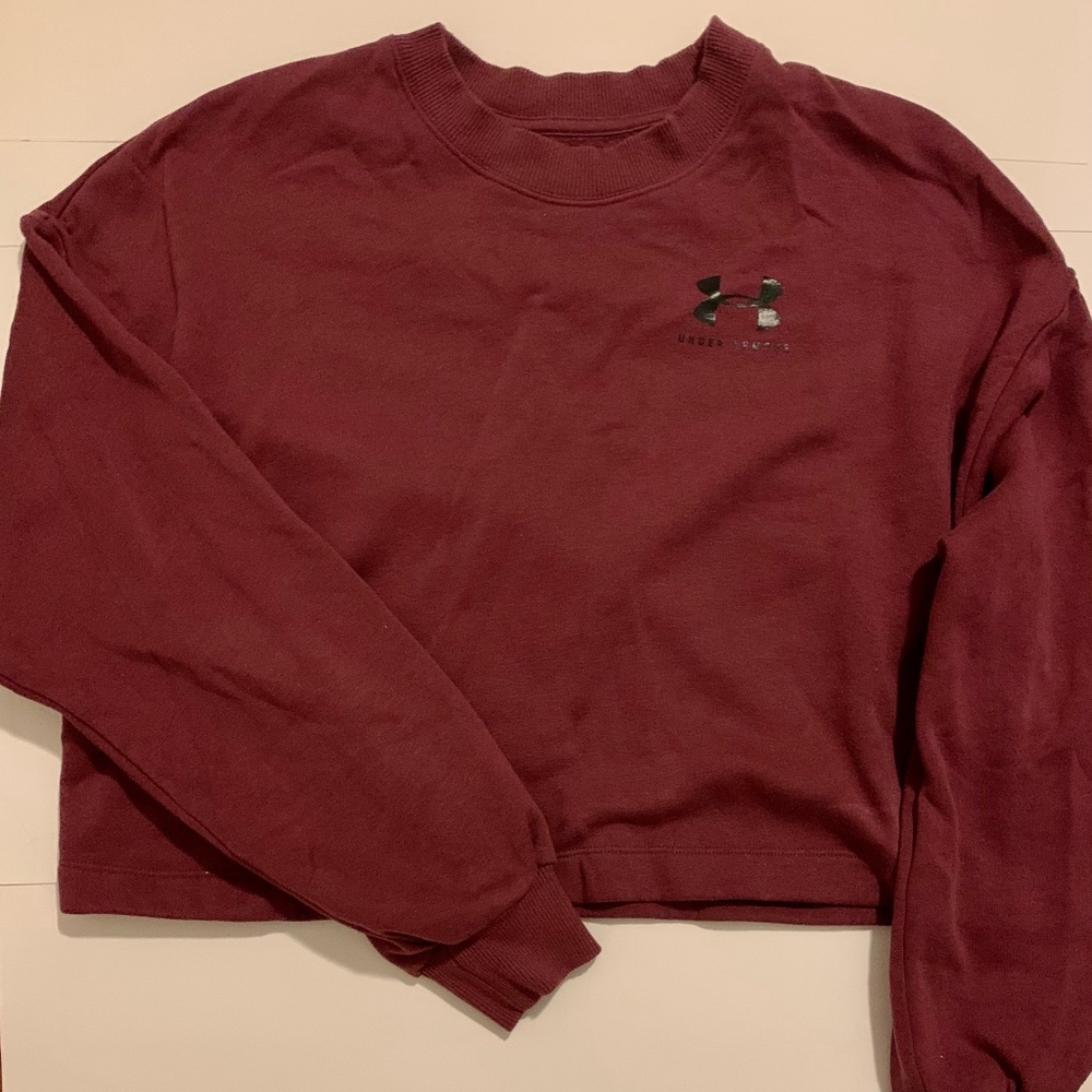 Maroon Cropped Under Armour Crewneck